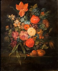 Coppia di di dipinti su tavola della fine del XVII° sec.con cornici in oro e laccate nero ebano cm.42 x 50 buona qualita' 